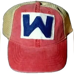NEW MLB Chicago Cubs "W" Baseball Cap/Hat! Ponytail Opening! Red Wash Color.